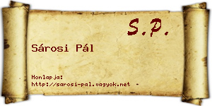 Sárosi Pál névjegykártya