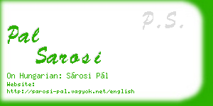 pal sarosi business card