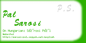 pal sarosi business card